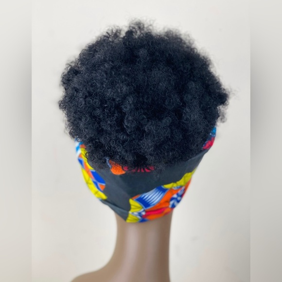 African Print Ankara Multicolor Cotton Turban - Picture 2 of 2